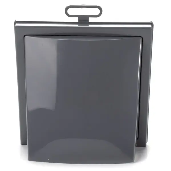 - Grila ventilatie Ø100x55mm, patrata cu clapeta antiretur, exterior 150x150, ASA plastic, Gray