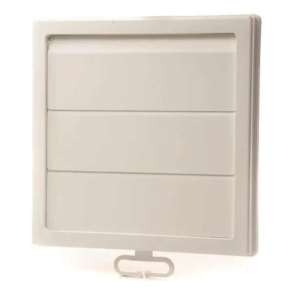 - Grila ventilatie Ø125mm patrata cu jaluzele gravitationale, exterior, 150x150, ASA plastic Beige