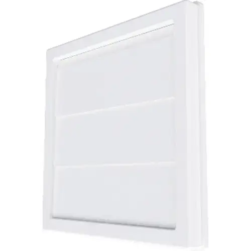 Grila ventilatie Ø125mm patrata cu jaluzele gravitationale, exterior 150x150, ASA plastic Alb