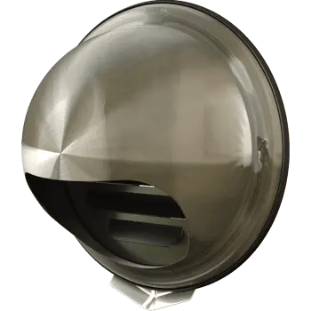 grila ventilatie o150 cu protectie ploaie si plasa antiinsecte, metal, gri