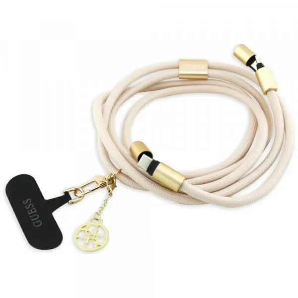 Guess Cablu Date si Incarcare USB-C - USB-C Guess CBDY 4G Charm, 100W, 1.5m, Bej