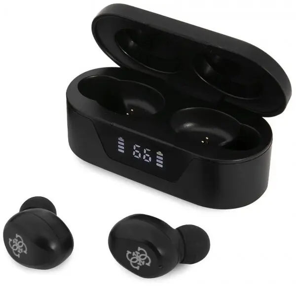 Guess Casti True Wireless Guess Classic Logo, SinglePoint, IPX4, Control Tactil, Bluetooth, Negru