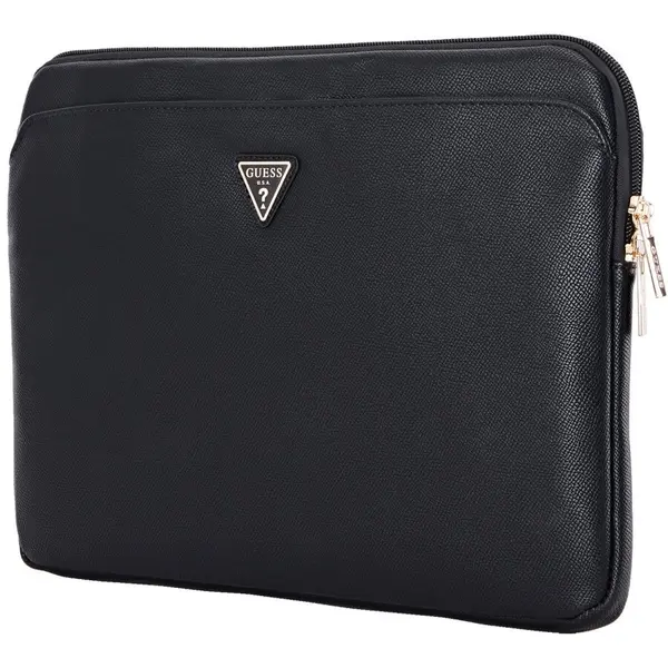 Guess Husa laptop Guess Husa cu Fermoar pentru Laptop Grained Triangle Logo, 14 inch, Negru, PU