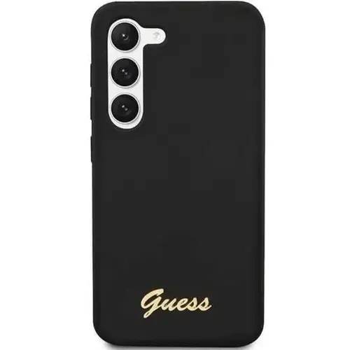 Guess Husa Liquid Silicone Metal Logo Samsung Galaxy S23 Negru