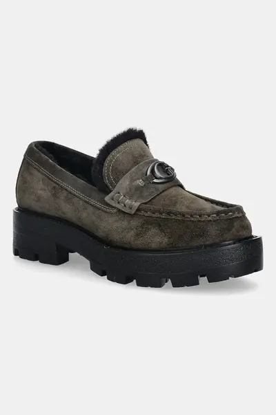 Guess mocasini din piele întoarsă YANIKAY
