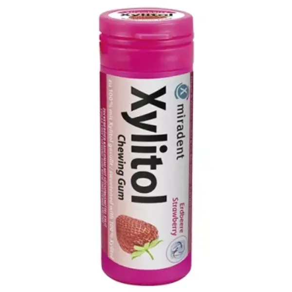 Guma de mestecat Capsuni XYLITOL, Miradent | 30 bu