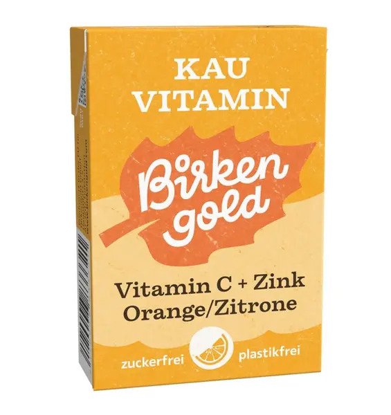 Guma de mestecat cu vitamina c si zinc 20 drajeuri 28g Birkengold