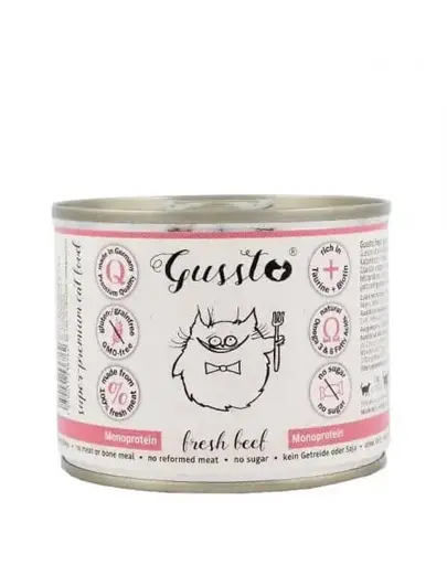 GUSSTO Cat Fresh Beef conserva cu vita pentru pisici 12x200 g
