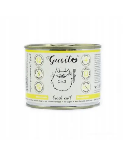 GUSSTO Cat Fresh Calf CARNE PROASPĂTĂ DE VIŢEL 200 g