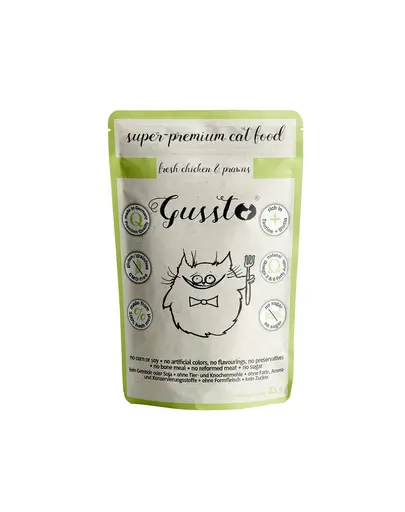 GUSSTO Cat Fresh pui & creveți 85 g hrană umedă pisici
