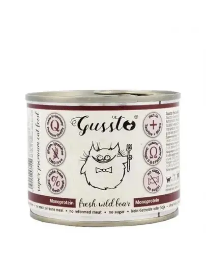 GUSSTO Cat Fresh Wild Boar CARNE PROASPĂTĂ DE MISTREŢ 200 g