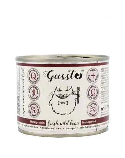 GUSSTO Cat Fresh Wild Boar set hrana pisici 6x200 g carne de vanat