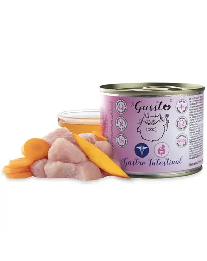 GUSSTO Vet Gastro Intestinal hrana pisici cu probleme gastrice 12x200 g curcan