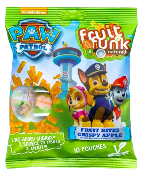 Gustare din fructe cu mar crocant Paw Patrol, 100g, Fruit Funk