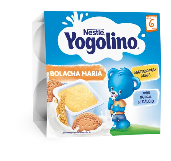 Gustare gris cu lapte si biscuiti Yogolino, 4 x 100g, Nestle