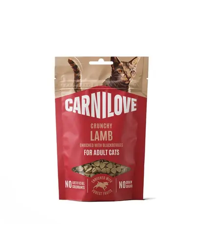Gustări crocante pentru pisici CARNILOVE Crunchy Snack cu miel și mure 50 g