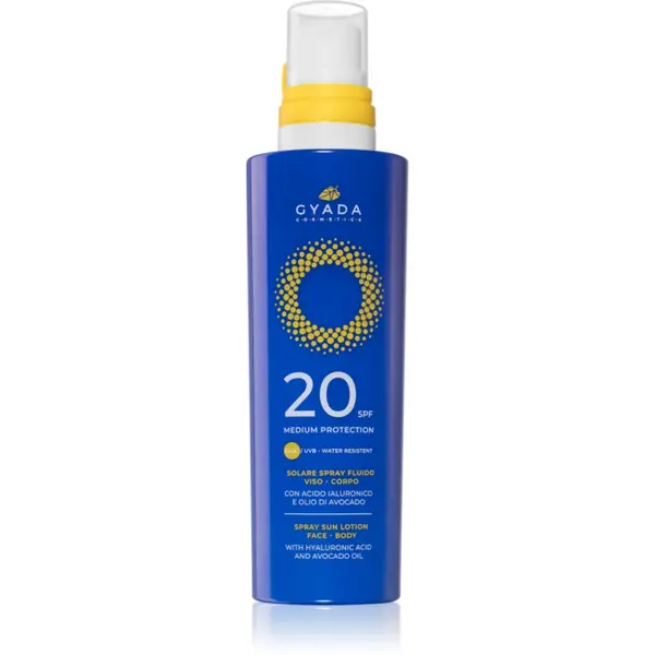 Gyada Cosmetics Solar Medium Protection spray de protecție pentru față și corp SPF 20 200 ml
