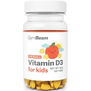 GymBeam Vitamin D3 for Kids tablete de supt pentru copii