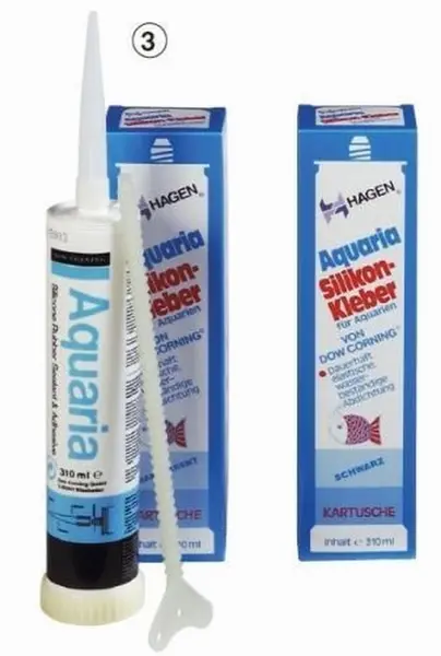 Hagen Silicon Aquaria Negru 310 ml A11263