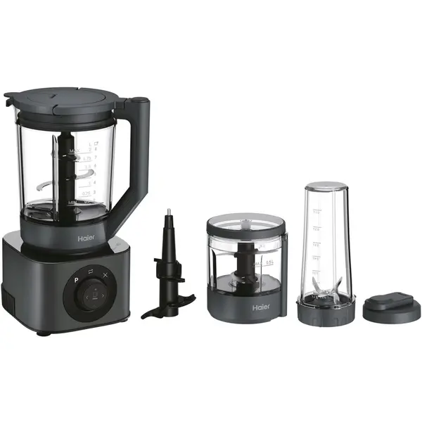 HAIER Blender Haier HBL7W5 011, 1200W, 2 l, 6 programe, 10 viteze, display LCD, corp din tritan, program automat de spart gheata si smoothie, Negru