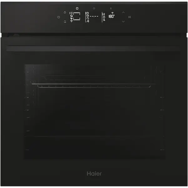 HAIER Cuptor incorporabil Haier Titanium Series 4, Electric, 78 l, Clasa A++, 27 programe, Curatare Hidrolitica, Steam Plus, Wi-Fi + BLE, hOn, Inteligenta Artificiala (Negru)