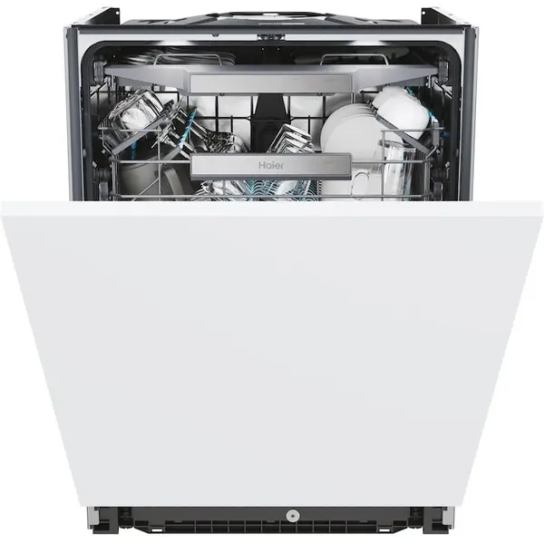 HAIER Masina de spalat vase incorporabila Haier I-Pro Shine Series 4 XS 6B1M3PB, 16 seturi, 10 programe, Clasa B, Motor Inverter, Wi-Fi, AI program, H-arm spray, Maxi Tub, Automatic open door, Aqua Stop, Lumina interna, Sliding door, 60 cm