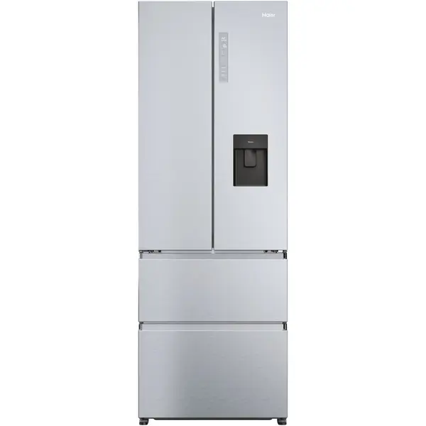 HAIER Side by side French Door Haier HFR5720EWMG, 477 l, Total No Frost, Clasa E, Air Surround, Humidity Zone, My Zone, Top Led, Dispenser apa, H 201 cm, Argintiu