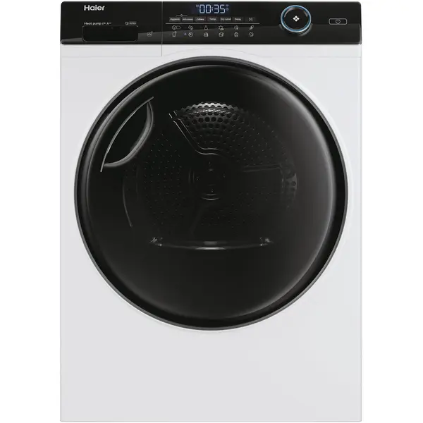 HAIER Uscator de rufe Haier HD80-A3959-S, Pompa de caldura, 8 kg, Clasa A+++, Wi-Fi, Motor Inverter, iRefresh, Dry Sensor, Pillow drum, iTime, Filtru triplu, Alb