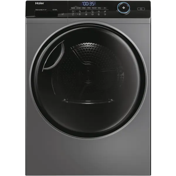 HAIER Uscator de rufe Haier HD80-A3959R-S, Pompa de caldura, 8 kg, Clasa A+++, Motor Inverter, i-Refresh, Dry Sensor, WiFi, Antracit