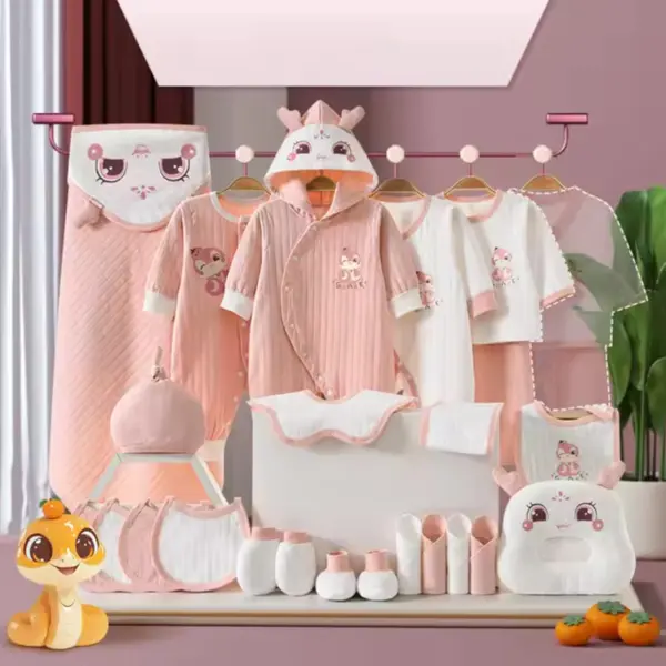 Hăinuțe Cadou Bebe Set 24 Piese Dragon Roz - 3-6 luni