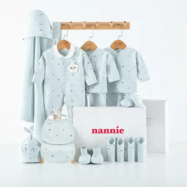 Hăinuțe Cadou Bebe Set Albastru 18 Piese Little Baby - 0-3 luni
