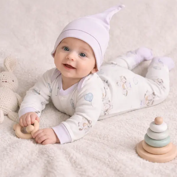 Hăinuțe Cadou Bebe Set Mov 25 Piese Little Bear - 3-6 luni