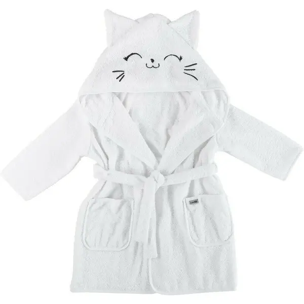 Halat de baie, Bubaba, Cu urechi Kitty, Marime 86/92/98, White