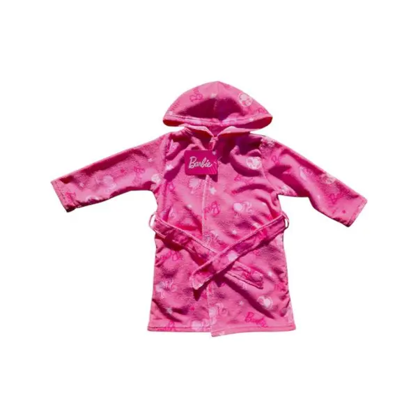 Halat de baie pentru copii, gluga si buzunare laterale, multicolor, Barbie Engros