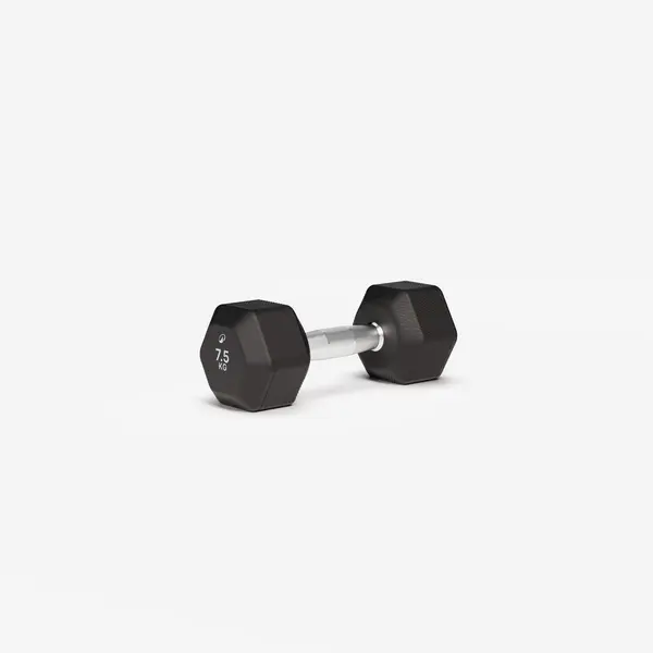 Halteră de crosstraining și bodybuilding Dumbbell hexagonală 7,5kg, negru