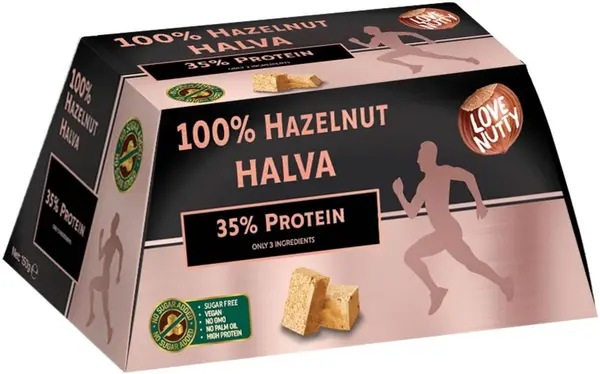 Halva cu alune și proteine, fără zahăr adăugat, 150 g, Love Nutty
