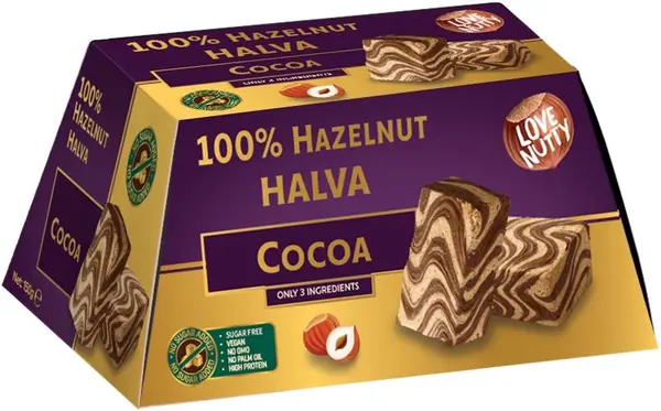 Halva de alune cu cacao, fără zahăr adăugat, 150 g, Love Nutty