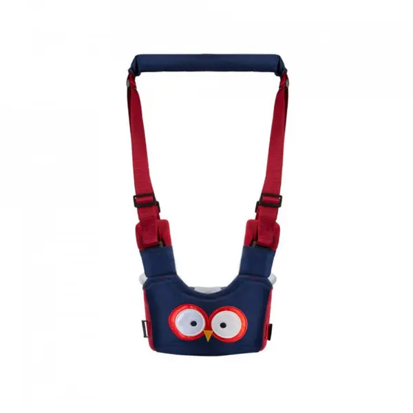 Ham pentru copii Novokids Premium Owl Walking Assistant Bleumarin, cu maner comfortabil, intaritura, material moale, greutate suportata 20 kg, lavabil