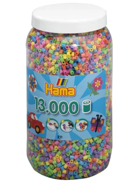 Hama Beads Midi Pastel Mix, 13.000 Pcs (211-50)
