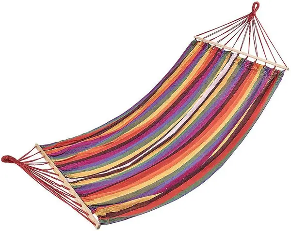 Hamac cu lamele din lemn Muhler - HC2027, 200 x 140 cm, multicolor