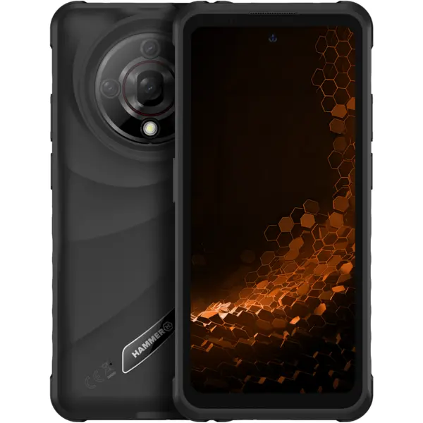 Hammer Telefon mobil Hammer Iron 6, Dual SIM, 5G, 6.56, 6GB RAM, 128GB, MediaTek Dimensity 6300, Android 14, Negru