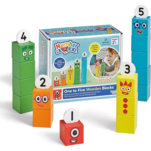 Hand2Mind Cuburi din lemn Numberblocks - De la 1 la 5