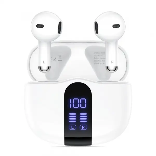 Handsfree Bluetooth Tech-Protect Ultraboost Core G2, TWS, Alb