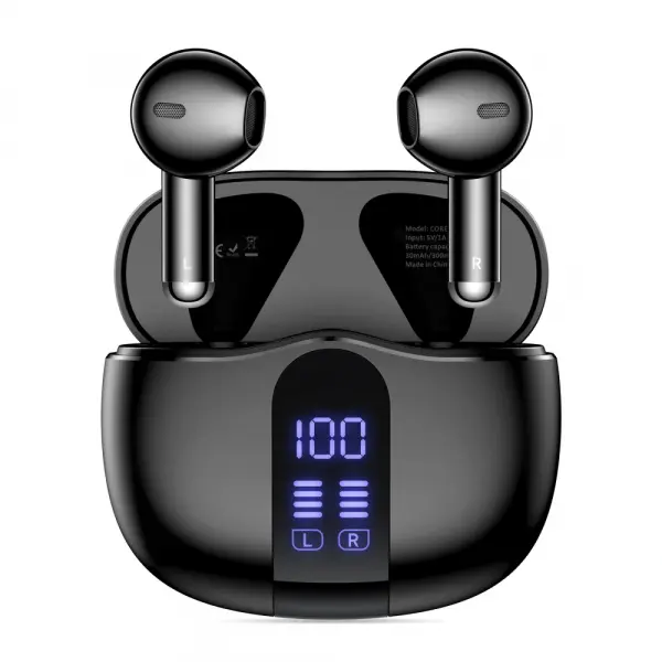 Handsfree Bluetooth Tech-Protect Ultraboost Core G2, TWS, Negru