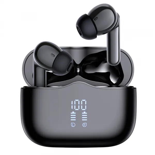 Handsfree Bluetooth Techsuit CW2 VelarX One, TWS, ANC, Negru