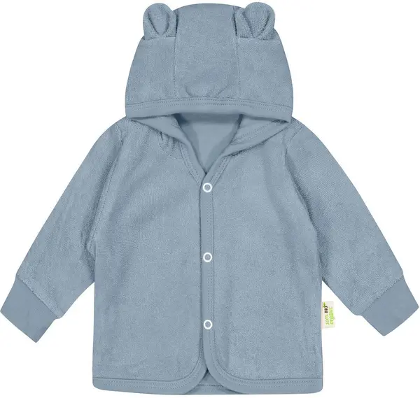 Hanorac cu urechi pentru copii Bio Baby - 56 cm, 1-2 luni, albastru frotte