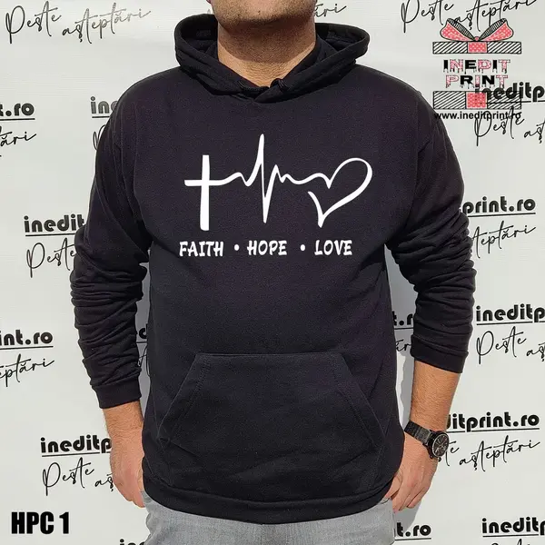 Hanorac Faith Hope Love HPC1 XS, Negru