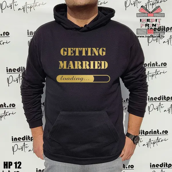 Hanorac Getting married HP12 2XL, Negru