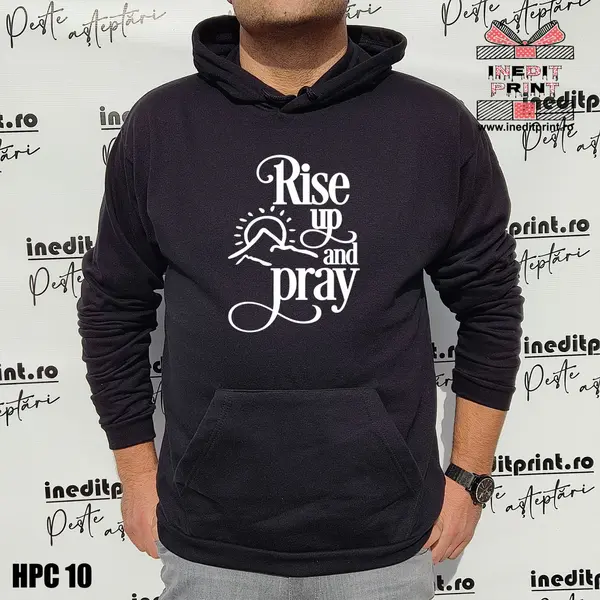 Hanorac Rise up and pray HPC10 2XL, Negru