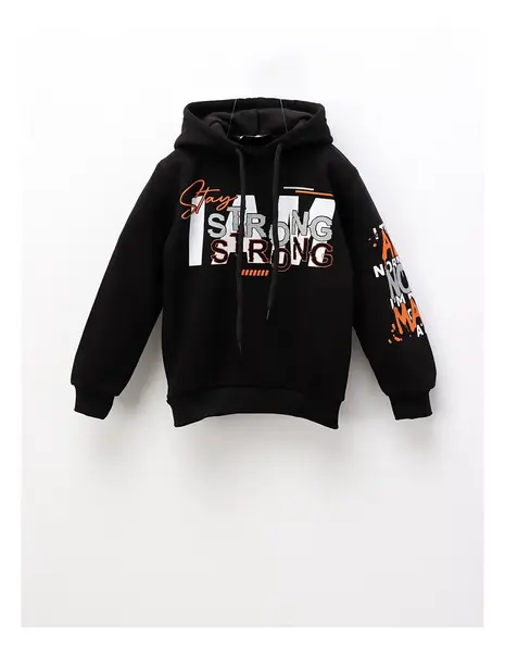Hanorac vatuit Stay Strong, negru